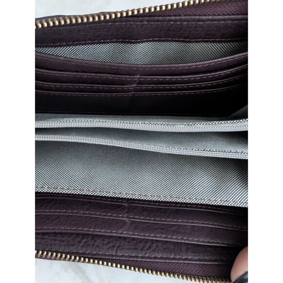 Fossil Wallet Logan RFID Zip Around Leather Chevron Multicolor Boho Western - Picture 12 of 16